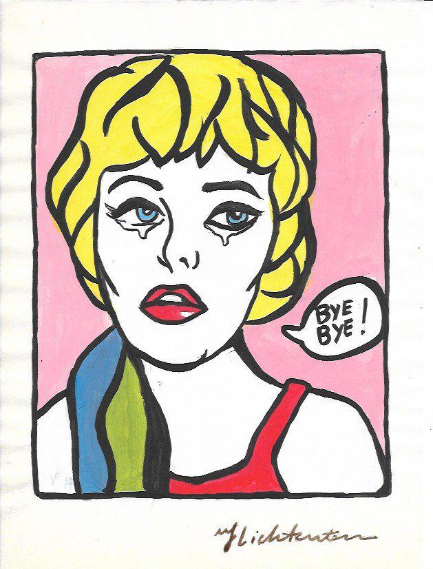 Roy Lichtenstein drawing on Paper: Roy Lichtenstein drawing on Paper Style of Artist .Size 11 1/2 x 8. Unframed. Provenance: Private Collector, NY. No Coa. Roy Fox Lichtenstein (October 27, 1923 - September 29, 1997) was an American po