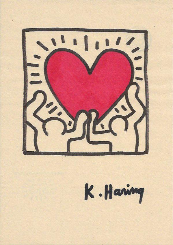 Keith Haring Mixed Media on Paper: Keith Haring Mixed Media on Paper. Approx Size: 11 1/2 x 9 inches. Provenance: NY Collector.Sold as is in the manner or style of the artist. Good Condition. See photos.