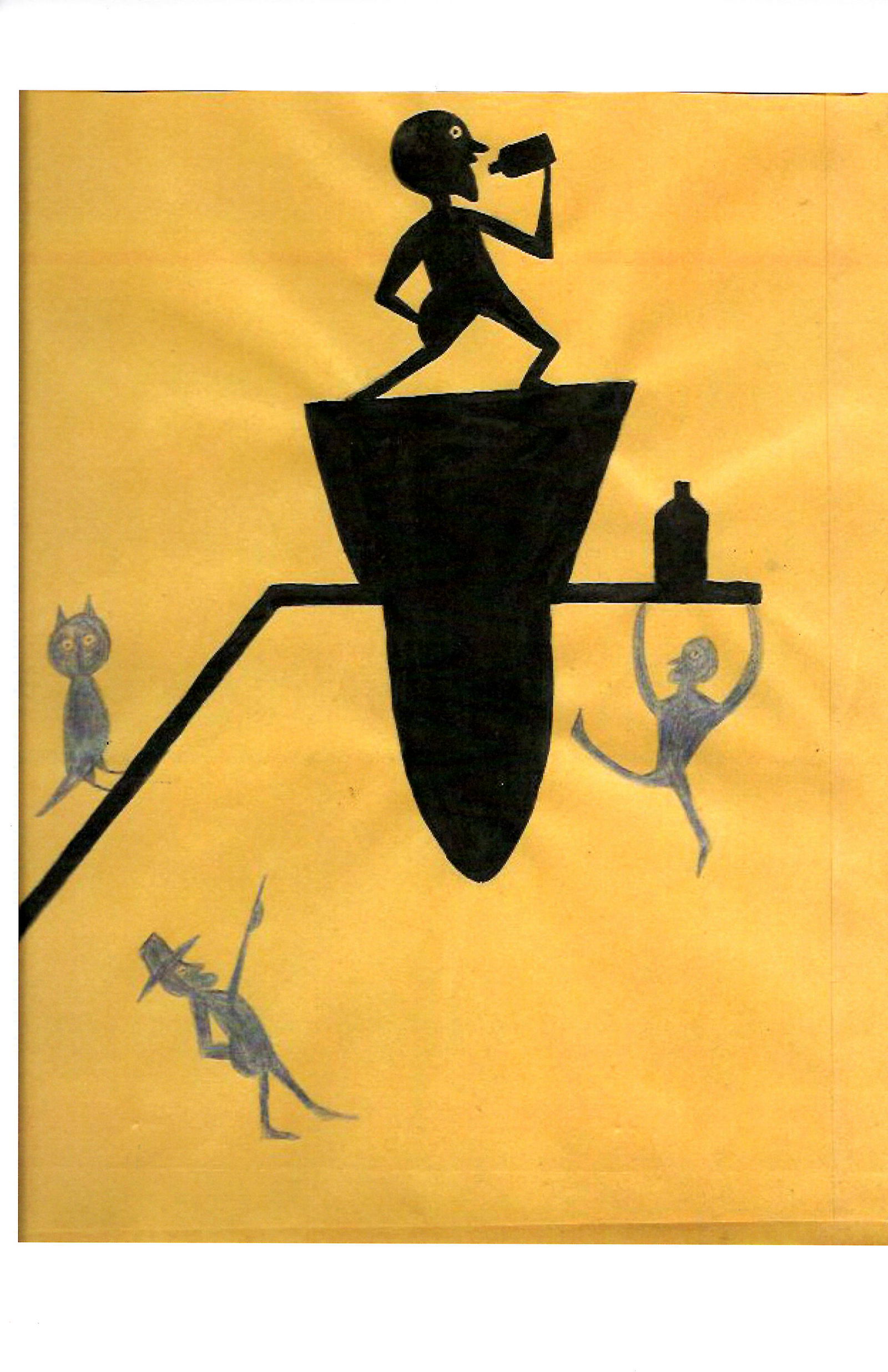 Bill Traylor Outsider Artist Print on Thick Paper.: Bill Traylor Outsider Artist Print on Thick Paper. Size: 17 x 11 inches.This work is being offered as-is, as in manner of or as style of artist. William -Bill- Traylor (April 1, 1853 October 23, 1949)