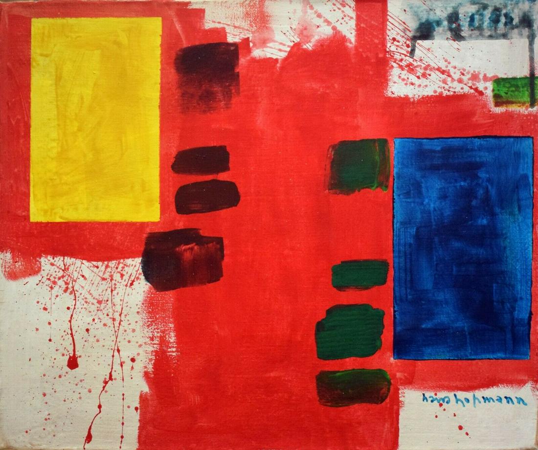 Hans Hofmann, Vintage Abstract oil On Canvas: Hans Hofmann, Vintage Abstract oil Painting on Canvas Signed Modern Art. Sold in the style of Artist. Approx size: 21 x 18. No documentation or COA. Sold as is. Good Condition