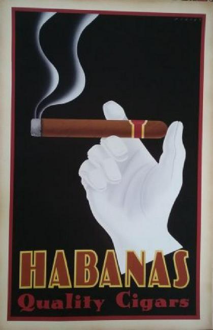 Habanas Quality Cigars Lithograph Print . Measurements (1 of 1)