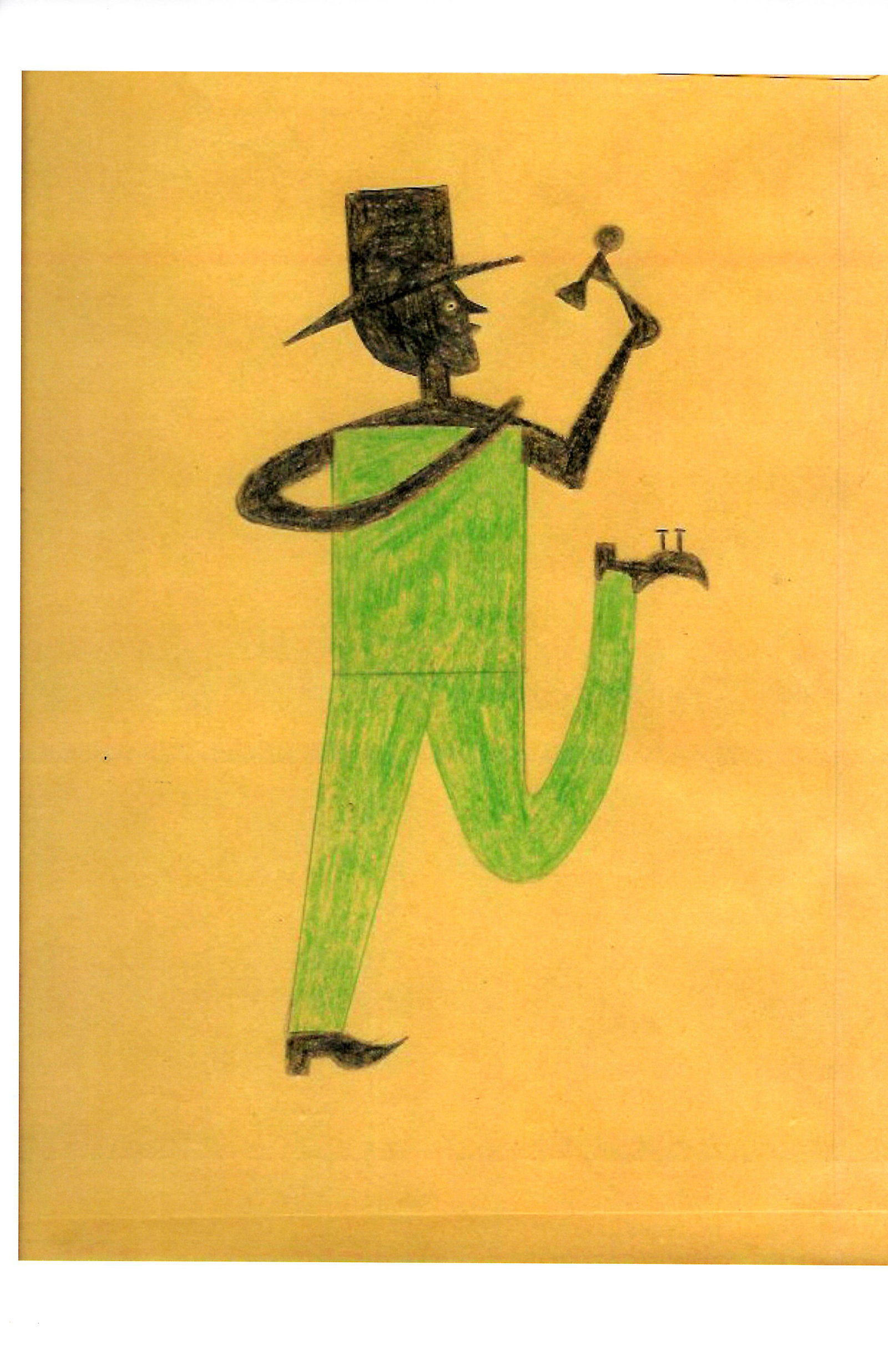 Bill Traylor Outsider Artist Print on Thick Paper.: Bill Traylor Outsider Artist Print on Thick Paper. Size: 17 x 11 inches.This work is being offered as-is, as in manner of or as style of the artist. William -Bill- Traylor (April 1, 1853 October 23, 1