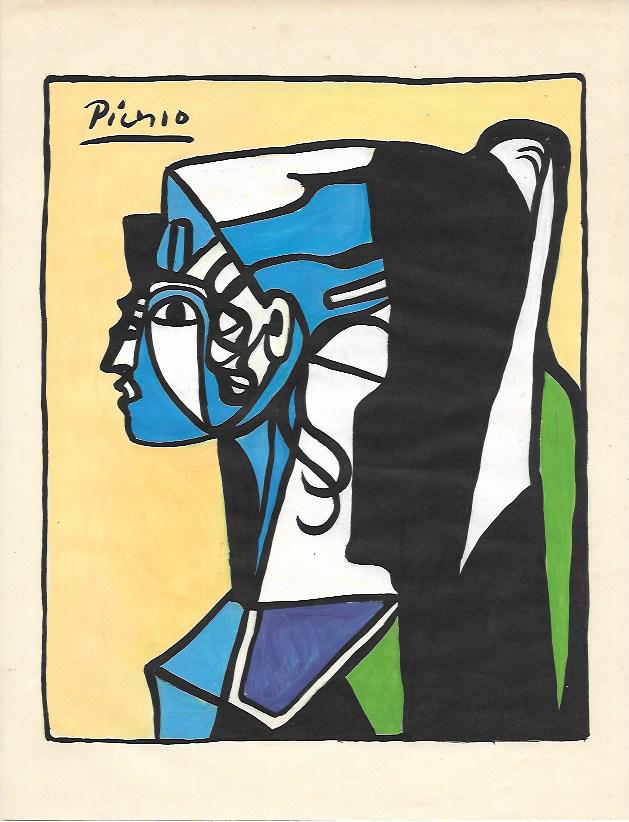 Signed Pablo Picasso Mixed Media on Paper: Signed Pablo Picasso Mixed Media on Paper. Approx Size: 11 3/4 x 8 1/2 inches. NY Collector. No Coa or Documents .Sold as is to the manner or style of the artist, Good Condition, See photos