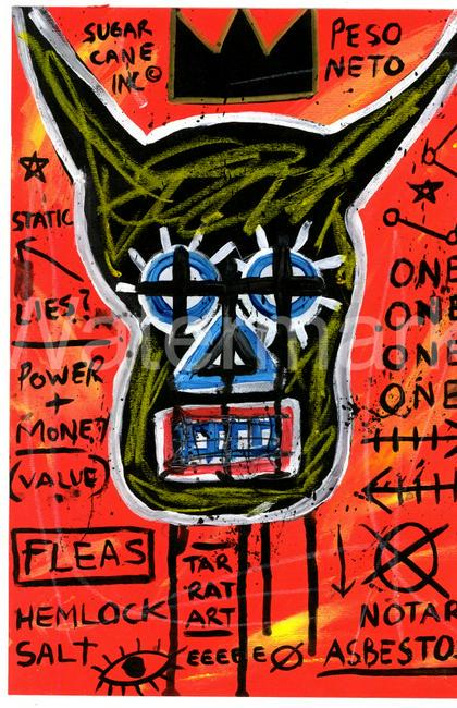 Jean Micheal Basquiat Print on Thick paper: Jean Micheal Basquiat Print on Thick paper. Style or manner of Artist.Size: 17 x 12 approx.Private NY Collector. Jean-Michel Basquiat (December 22, 1960 - August 12, 1988) was an American artist of Ha