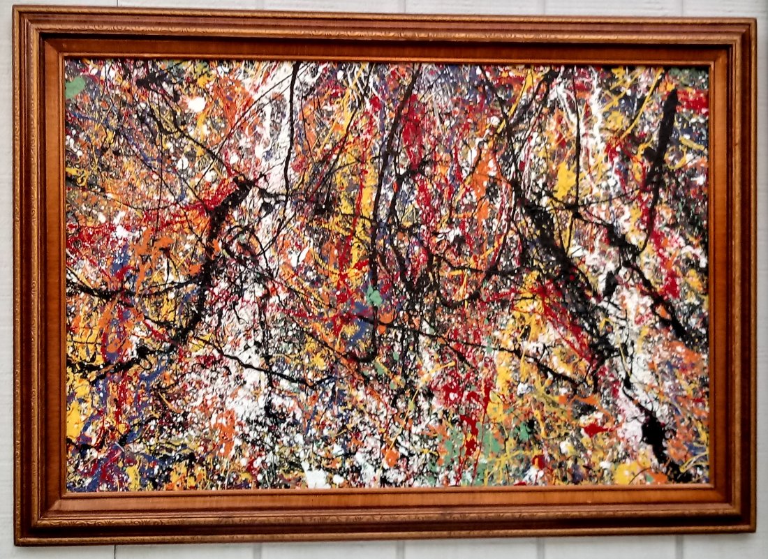 XL Jackson Pollock Abstract Painting on Canvas (1 of 6)