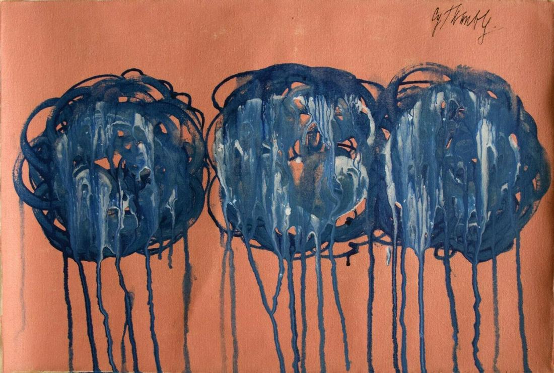 Abstract Painting Signed Cy Twombly, Modern Art: Abstract Painting Signed Cy Twombly, Modern Art, Approx Canvas Measurements: 20 x 13 inches.Sold unstretched Canvas Only, Rolled up in a shipping tube. It is being sold in the Style of Artist.We pack 