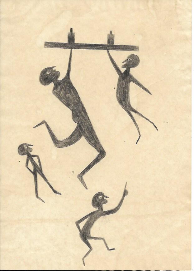 Bill Traylor Outsider Artist Drawing: Bill Traylor Outsider Artist Drawing on Paper. Size: 17 x 11 inches.This work is being offered as-is, as in manner of or as style of the artist. William -Bill- Traylor (April 1, 1853 October 23, 1949)