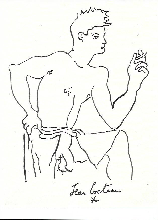 Jean Cocteau Ink Drawing on Paper (1 of 2)