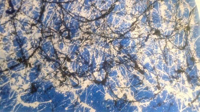 XXL Jackson Pollock Abstract Painting on Canvas: XXL Jackson Pollock Abstract Painting on Canvas . Stamped on Reverso.Painting Size: 36 x 60 inches. It is being sold in the manner or style of the artist after, Painting is not stretch Item will be sh