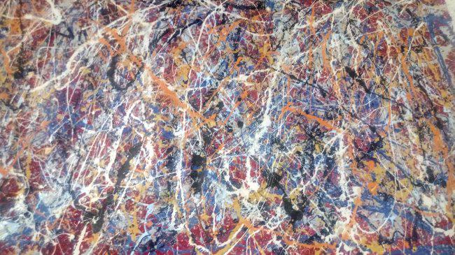 XXL Jackson Pollock Abstract Painting on Canvas: XXL Jackson Pollock Abstract Painting on Canvas . Stamped on Reverso.Painting Size: 36 x 60 inches. It is being sold in the manner or style of the artist after, Painting is not stretch Item will be sh