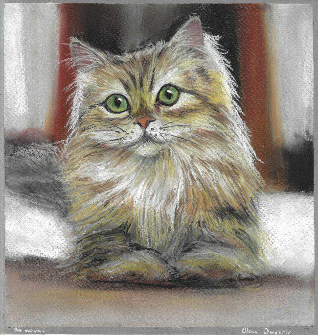 Original Drawing Pastel animal cat: Original Drawing Pastel animal cat. size: 8 x 8. NOT print Material:Pastel on Paper:290 g|m2.The Painting is sold unframed and without COA.Artist's signature is on the front side. Good Condition