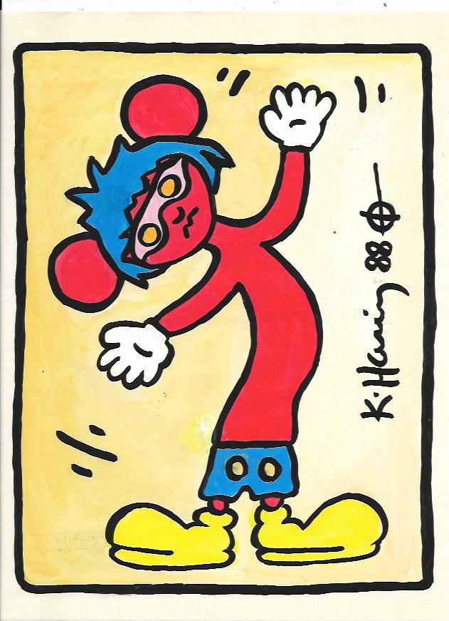 Keith Haring Mix Media Drawing: Keith Haring Mix Media Drawing Signed.Private Collection. Keith Allen Haring (May 4, 1958. February 16, 1990) was an American artist whose pop art and graffiti-like work grew out of the New York City