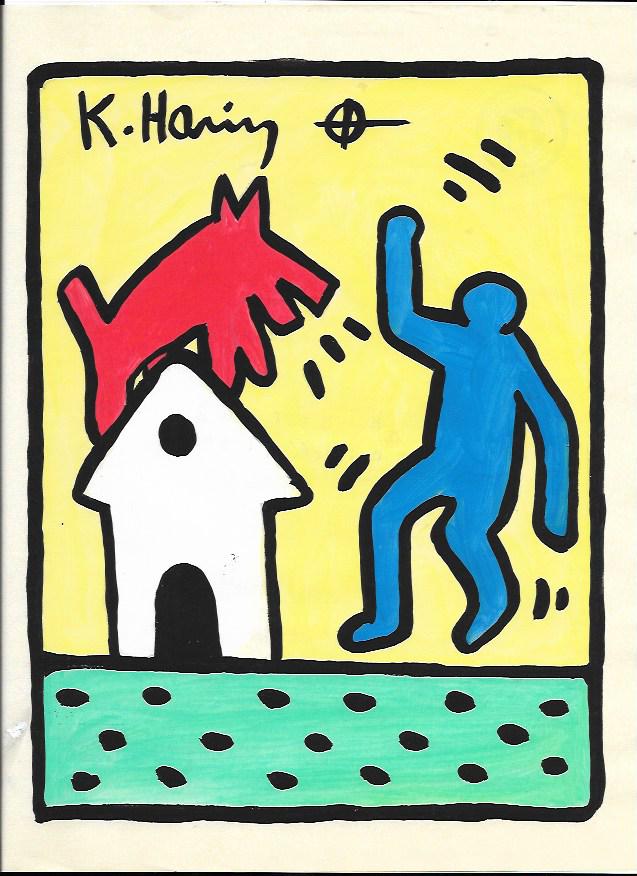 Keith Haring Mix Media Drawing: Keith Haring Mix Media Drawing Signed.Private Collection. Keith Allen Haring (May 4, 1958. February 16, 1990) was an American artist whose pop art and graffiti-like work grew out of the New York City