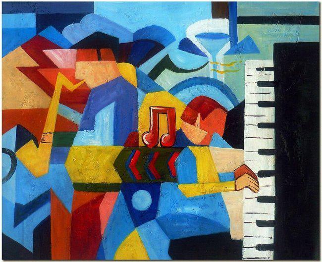 Paul Klee Music Piano  Painting on Canvas Abstract (1 of 1)