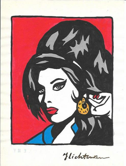 The Style of Roy Lichtenstein drawing on Paper.: The Style of Roy Lichtenstein drawing on Paper.Size 11 1/2 x 8. Unframed. Provenance: Private Collector, NY. No Coa. Roy Fox Lichtenstein (October 27, 1923 - September 29, 1997) was an American pop ar