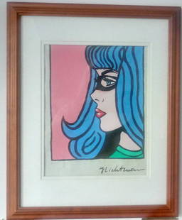 Roy Lichtenstein drawing on Paper: Roy Lichtenstein drawing on Paper. with Frame. Size 17 x 13 1/2. Ready to Hang Provenance: Private Collector, NY. No Coa.Sold in the style of Artist. Roy Fox Lichtenstein (October 27, 1923 -