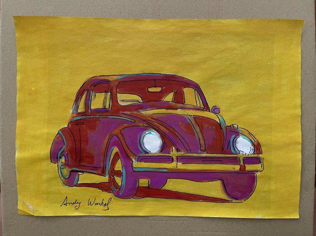 Signed Andy Warhol Mixed Media on Pape: Signed Andy Warhol Mixed Media on Paper. On verso, also stamp inscribed Authorized by the Andy Warhol Foundation. Approx Size: 11 3/4 x 8 1/2 inches. Provenance: This item has limited provenance from 
