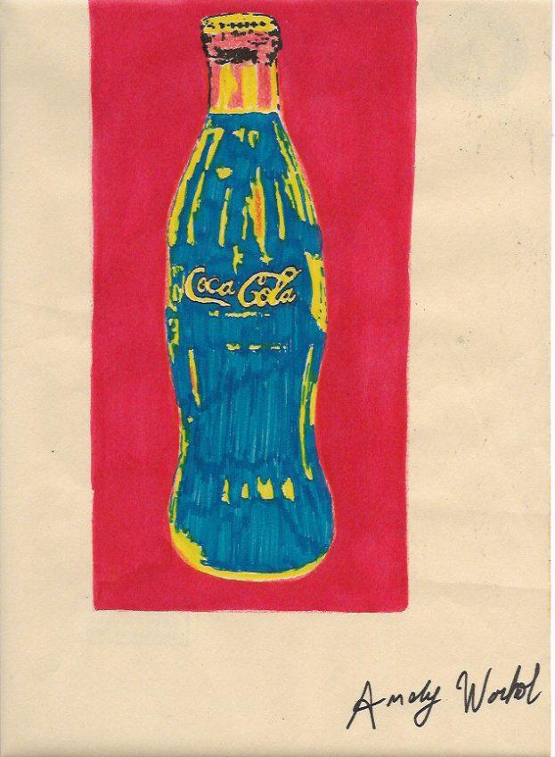 Mixed Media Andy Warhol Drawing on Paper . Approx Size: (1 of 2)