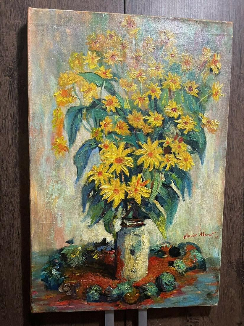CLAUDE MONET ARTIST OIL ON CANVAS SIGNED (1 of 4)