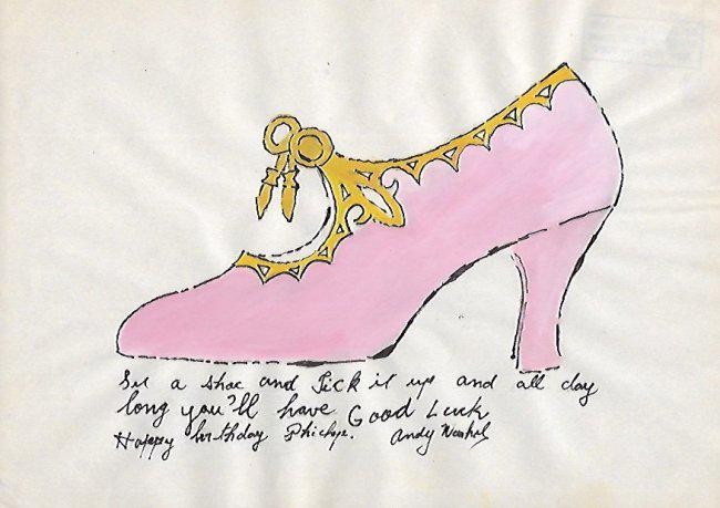 Signed Andy Warhol Mixed Media on Paper: Signed Andy Warhol Mixed Media on Paper. On verso stamp . Approx Size: 11 3/4 x 8 1/2 inches. Provenance: New York Collector. All lots that do not carry established documented provenance nor any past 