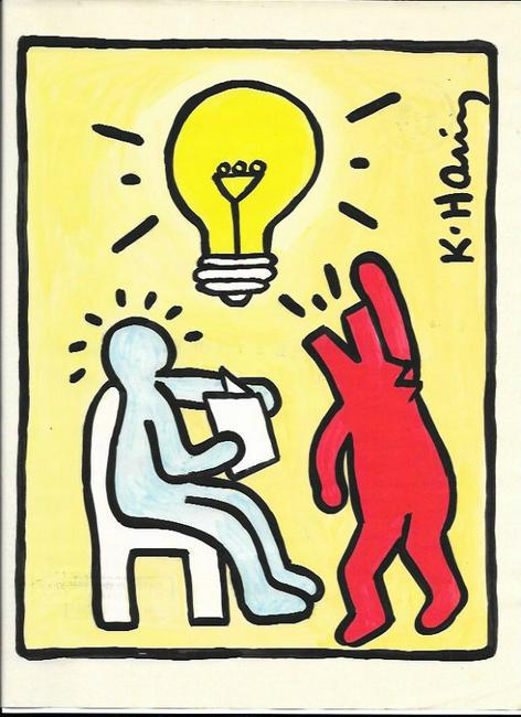 Keith Haring Mix Media Drawing Signed. New York: Keith Haring Mix Media Drawing Signed. New York Collection. Keith Allen Haring (May 4, 1958. February 16, 1990) was an American artist whose pop art and graffiti-like work grew out of the New York Cit