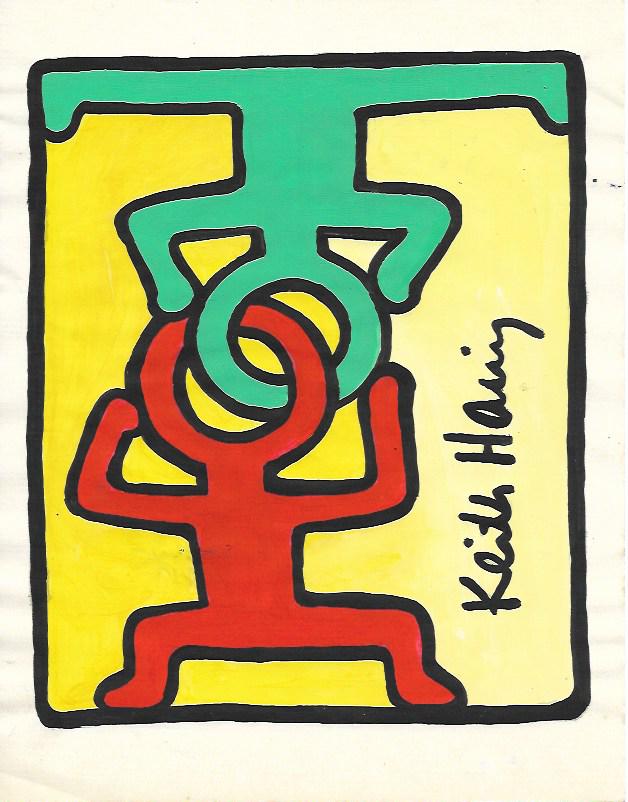 Keith Haring Mix Media Drawing (1 of 2)