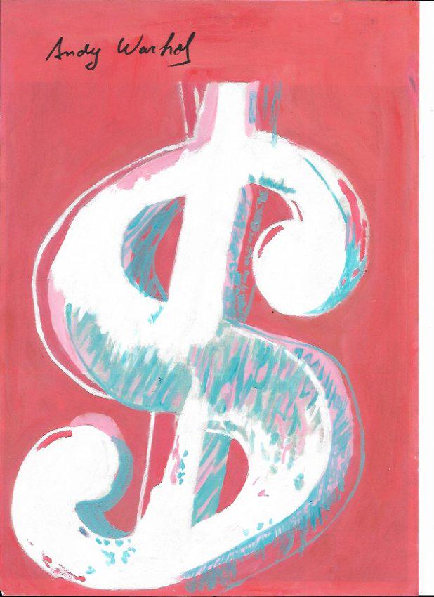 Signed Andy Warhol Mixed Media on Paper: Signed Andy Warhol Mixed Media on Paper. On verso stamp . Approx Size: 11 3/4 x 8 1/2 inches. Provenance: New York Collector. All lots that do not carry established documented provenance nor any past 