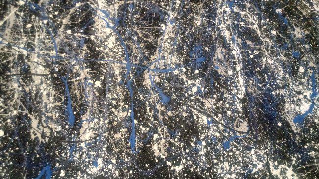 XXL Jackson Pollock Abstract Painting on Canvas: XXL Jackson Pollock Abstract Painting on Canvas . Stamped on Reverso.Painting Size: 36 x 60 inches. It is being sold in the manner or style of the artist after, Painting is not stretch Item will be sh