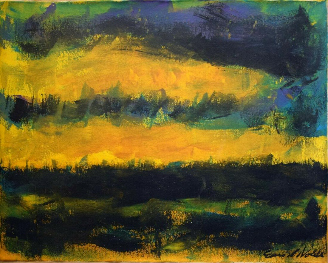 Abstract Painting Signed Emil Nolde, Modern Art: Abstract Painting Signed Emil Nolde, Modern Art, Approx Canvas Measurements: 21 x 15 inches.Sold unstretched Canvas Only, Rolled up in a shipping tube. It is being sold in the Style of Artist.We pack