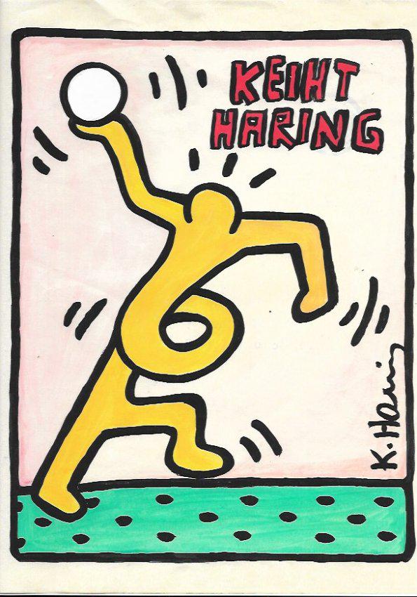 Keith Haring Mix Media Drawing (1 of 2)