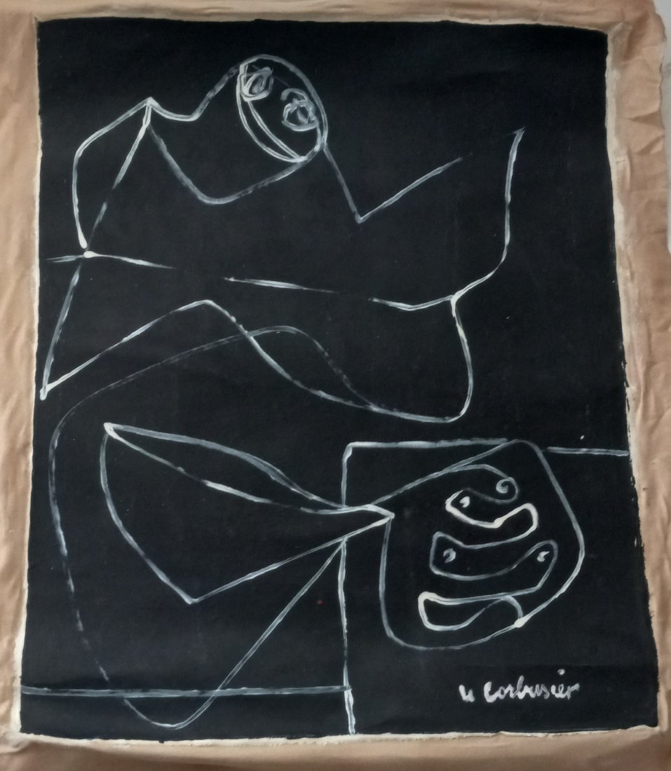 Abstract Canvas Signed Le Corbusier, Modern Art (1 of 3)