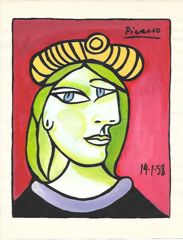 Signed Pablo Picasso Mixed Media on Paper: Signed Pablo Picasso Mixed Media on Paper. Approx Size: 11 3/4 x 8 1/2 inches. NY Collector. No Coa or Documents .Sold as is to the manner or style of the artist, Good Condition, See photos