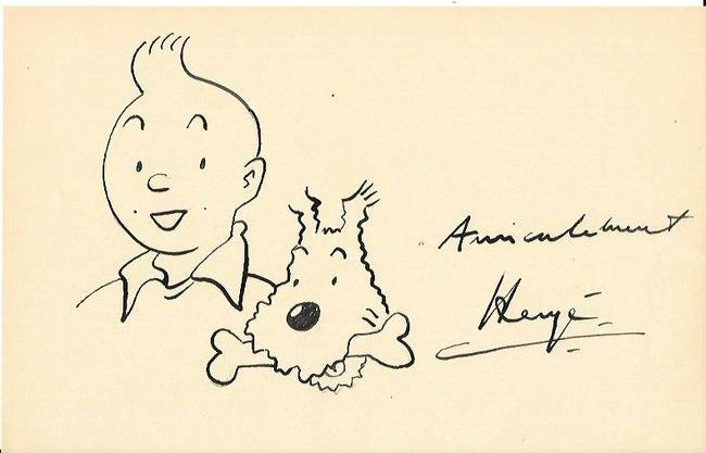 HERGE Pencil Drawing on Paper: HERGE Pencil Drawing on Paper. Approx Size: 11 3/4 x 8 1/2 inches. NY Collector. No Coa or Documents .Sold as is to the manner or style of the artist, We Pack & Ship for you in house. Good Condition,