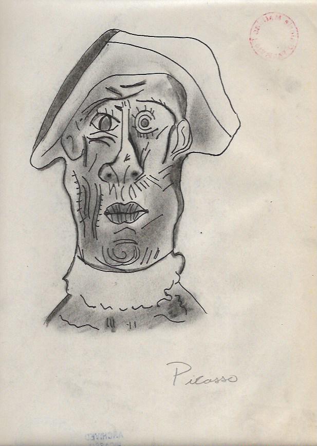 Pablo Picasso charcoal Drawing on Paper: Pablo Picasso charcoal Drawing on Paper. Approx Size: 11 3/4 x 8 1/2 inches. NY Collector. No Coa or Documents .Sold as is to the manner or style of the artist, Good Condition, See photos