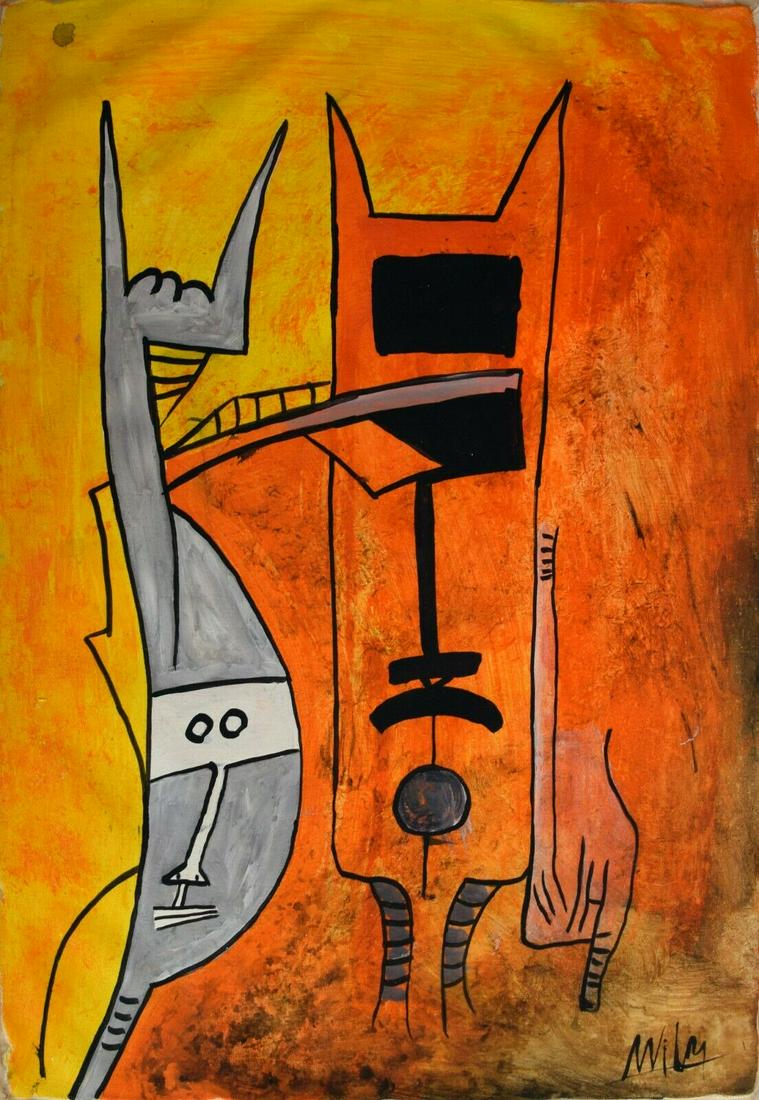 Signed Wifredo Lam, Modern Old 20th Century: Signed Wifredo Lam, Modern Old 20th Century Art oil Painting on Canvas Signed Modern Art. Sold in the style of Artist. Approx size: 21 x 16 inches. No documentation or COA. Sold as is. Good Condition