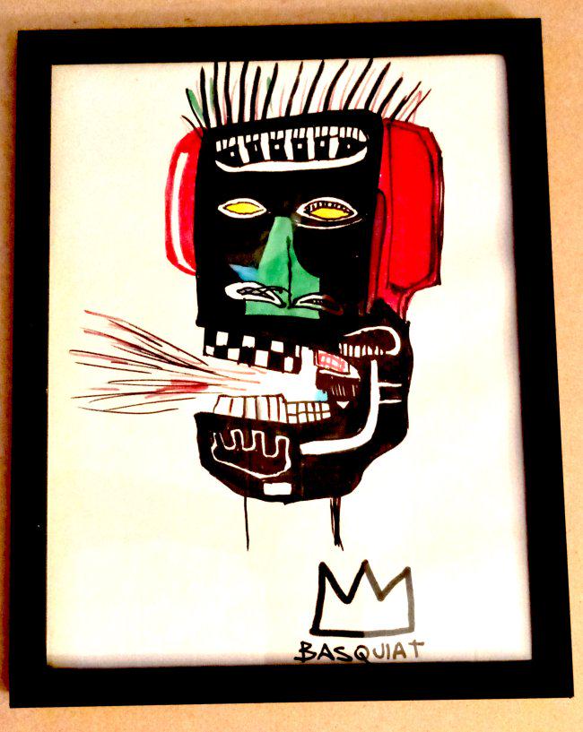 JMB SIGNED - BASQUIAT - Drawing /Framed (1 of 2)