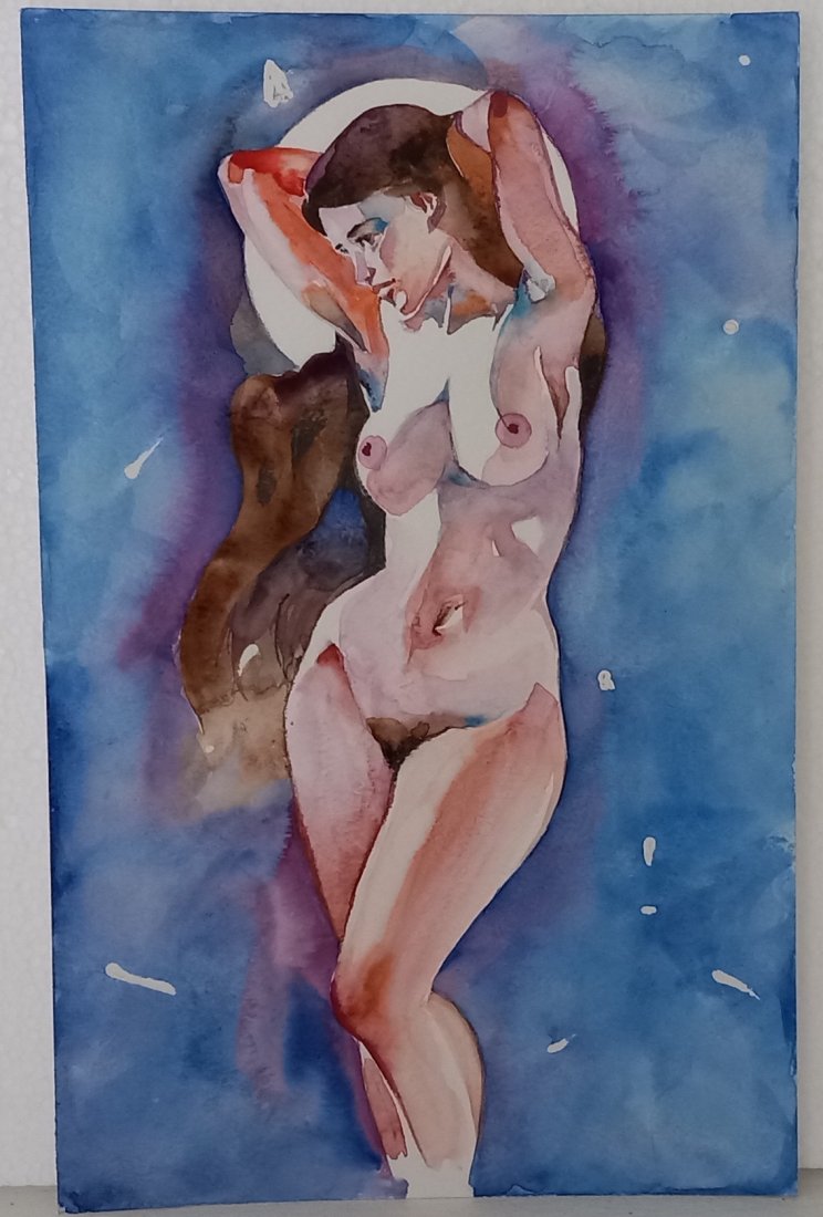 Modernism original Art Painting watercolor (1 of 1)