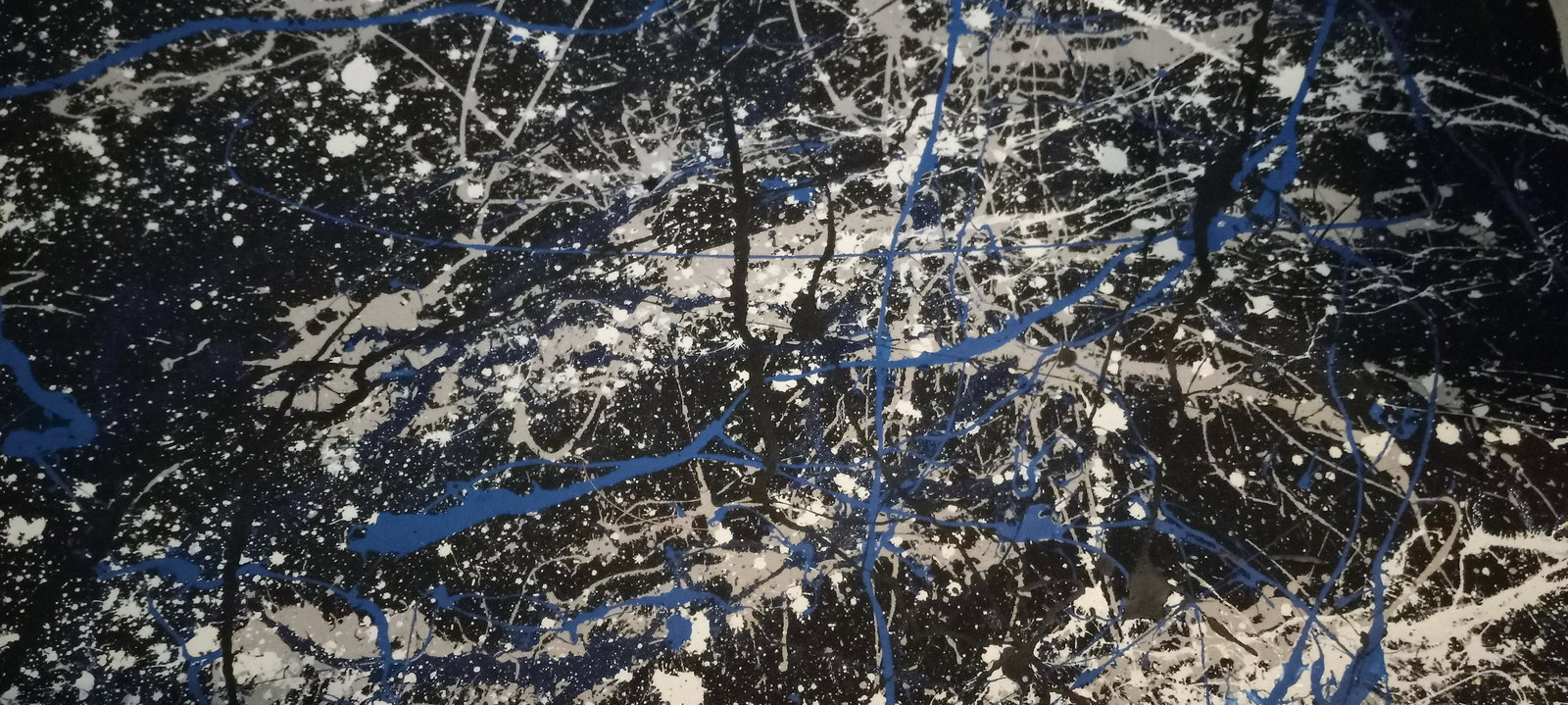 XXL Jackson Pollock Abstract Painting on Canvas: XXL Jackson Pollock Abstract Painting on Canvas -Approx Painting Size: 60 x 35 Inches. Unstretched . NY Collector. Painting is done in the modern, abstract expressionist style for which Pollock is kno