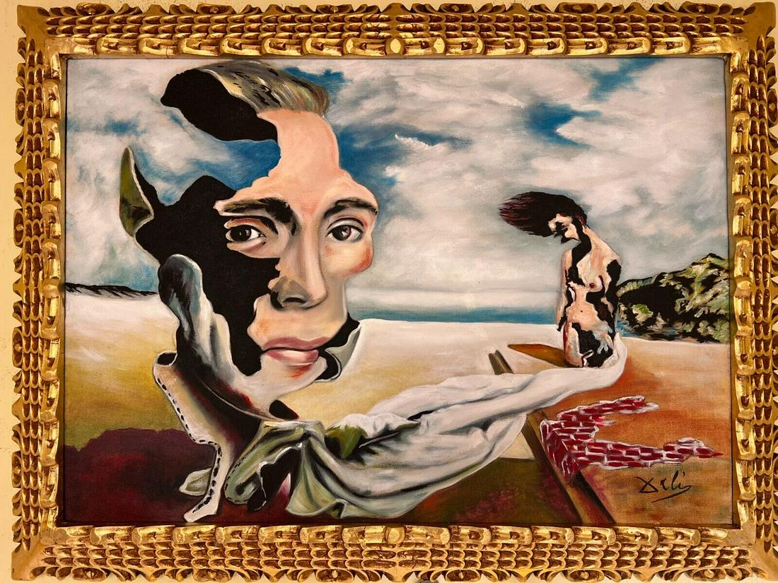 Salvador Dali painting, oil on canvas (1 of 9)