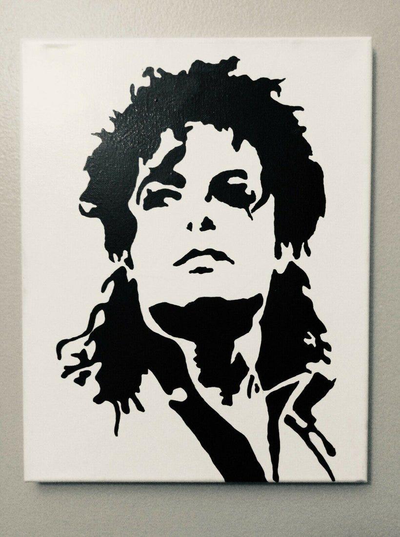 MICHAEL JACKSON  Acrylic painting Black & White (1 of 1)