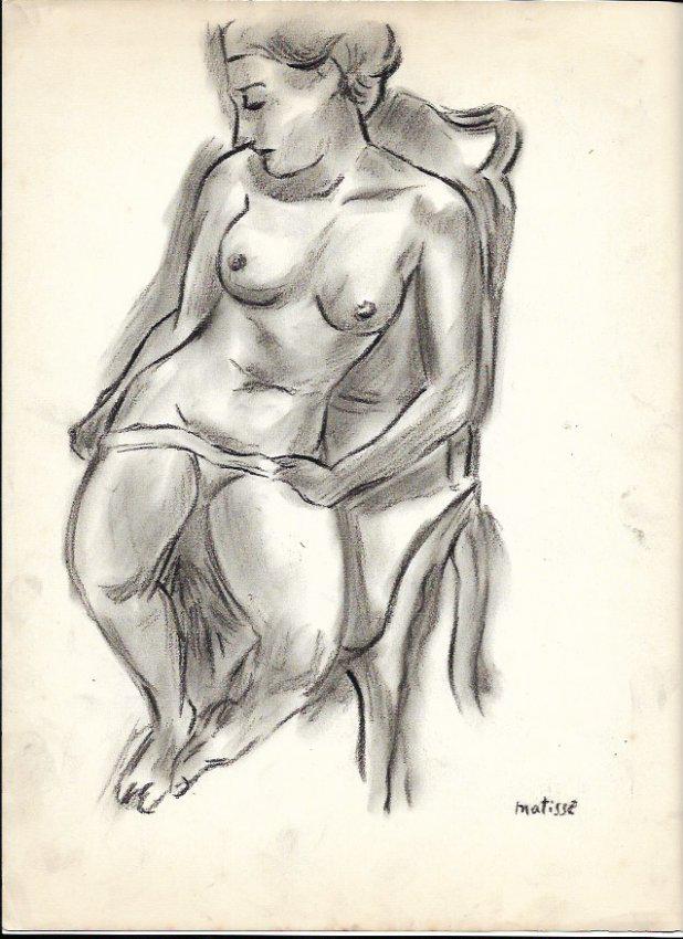 HENRI MATISSE Drawing on Paper SIGNED.: HENRI MATISSE Drawing on Paper SIGNED. The Drawing has no certificate of authenticity. Size: 12 x 8 inches. Good Condition. See Photo