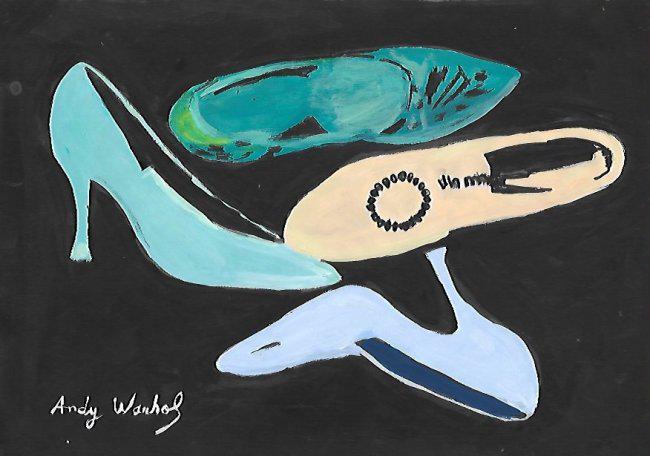 Signed Andy Warhol Mixed Media on Paper: Signed Andy Warhol Mixed Media on Paper. On verso, also stamp inscribed Authorized by the Andy Warhol Foundation. Approx Size: 11 3/4 x 8 1/2 inches. Provenance: This item has limited provenance from 
