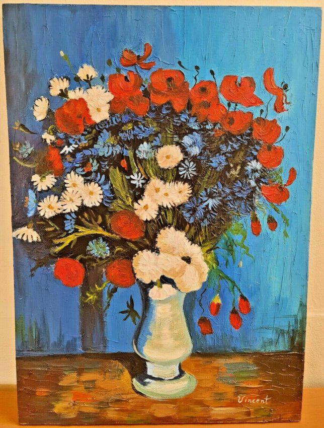 Vincent Van Gogh Oil Painting Hand Signed & Stamp on Canvas (1 of 6)