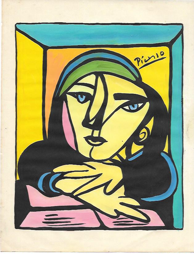 Signed Pablo Picasso Mixed Media on Paper: Signed Pablo Picasso Mixed Media on Paper. Approx Size: 11 3/4 x 8 1/2 inches. NY Collector. No Coa or Documents .Sold as is to the manner or style of the artist, Good Condition, See photos