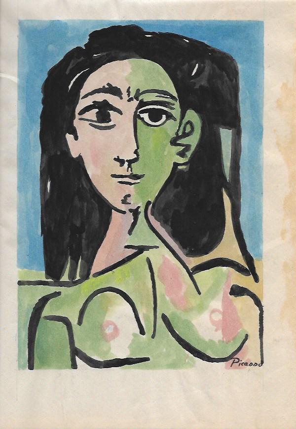 Pablo Picasso Mixed Media on Paper (Style OF) (1 of 1)