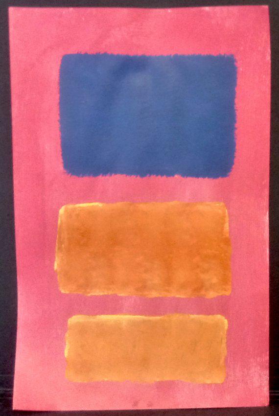 Mark Rothko Mixed Media Painting on Paper. (Style OF): Mark Rothko (Style OF) Mixed Media Painting on Paper. Approx Size: 22 x 14 inches. Stamp signed on verso.Provenance: NY Collector.Sold as is to the manner or style of the artist, Good Condition, See p