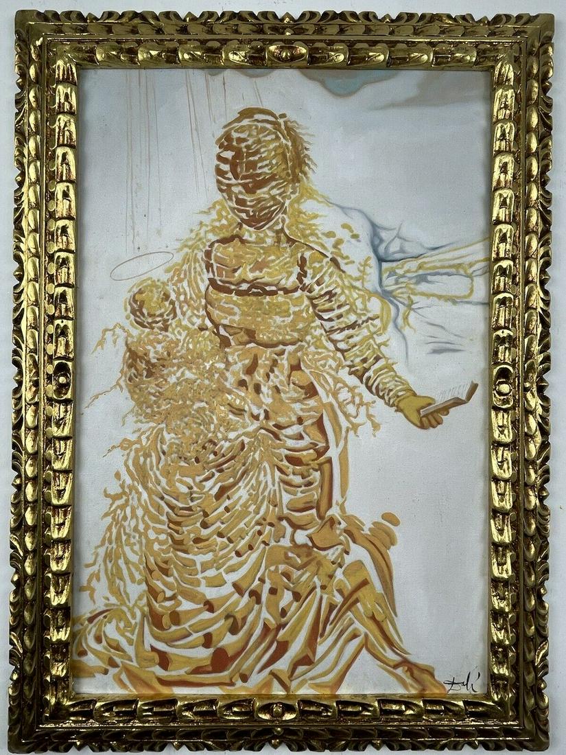 Salvador Dali painting, oil on canvas (after) (1 of 6)