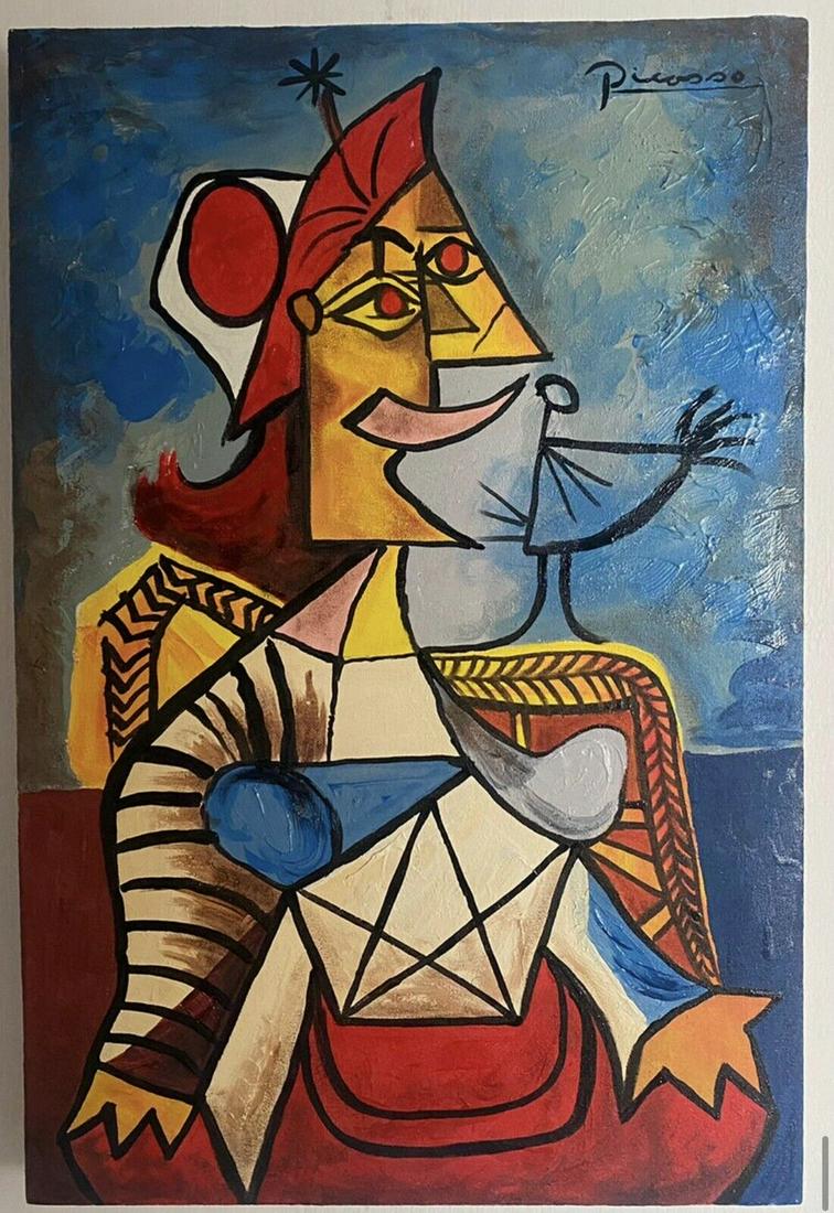 PABLO PICASSO  OIL PAINTING ON CANVAS (After) artist (1 of 4)