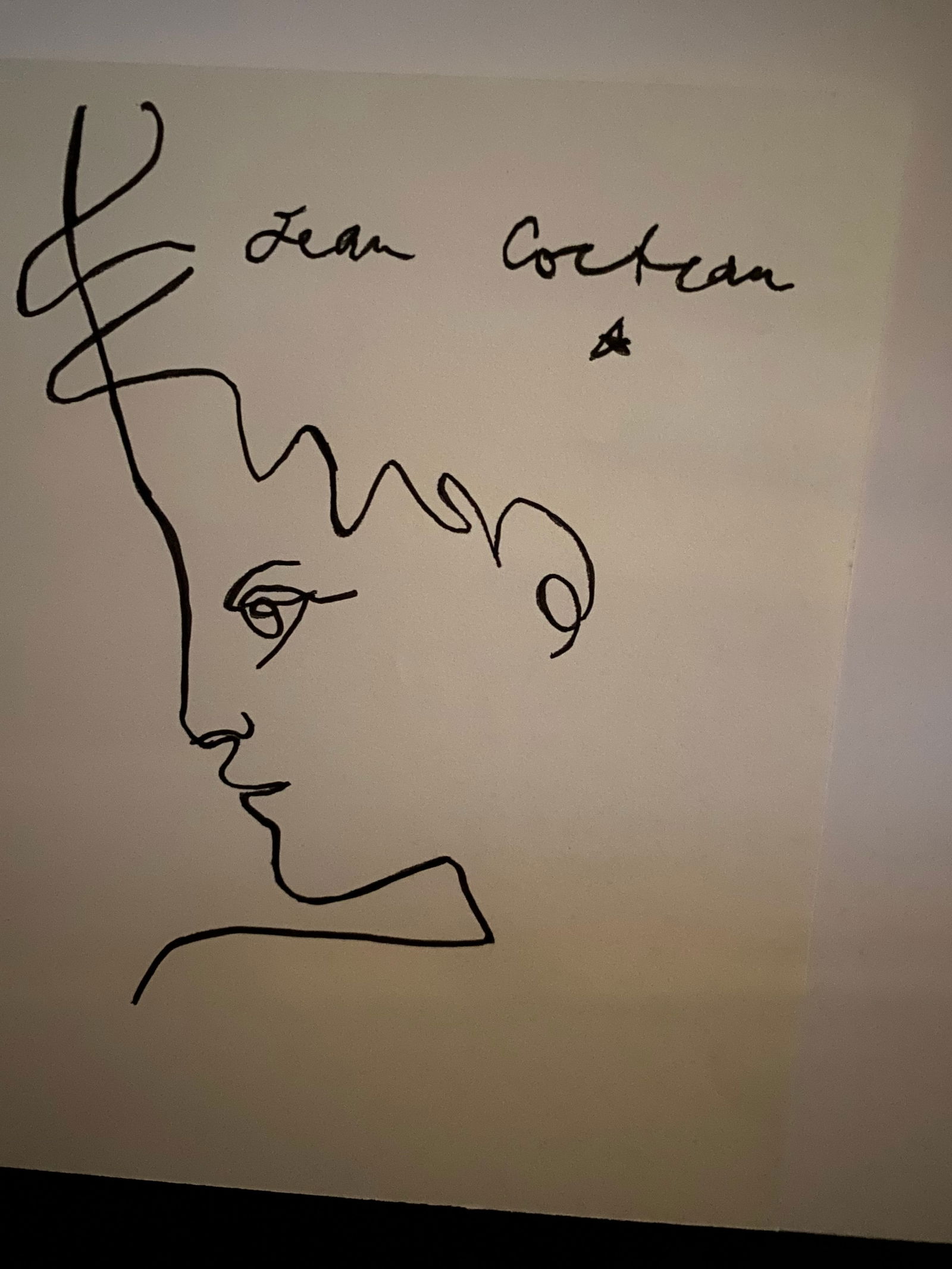 Jean Cocteau Ink Drawing on Paper (After Artist) (1 of 1)