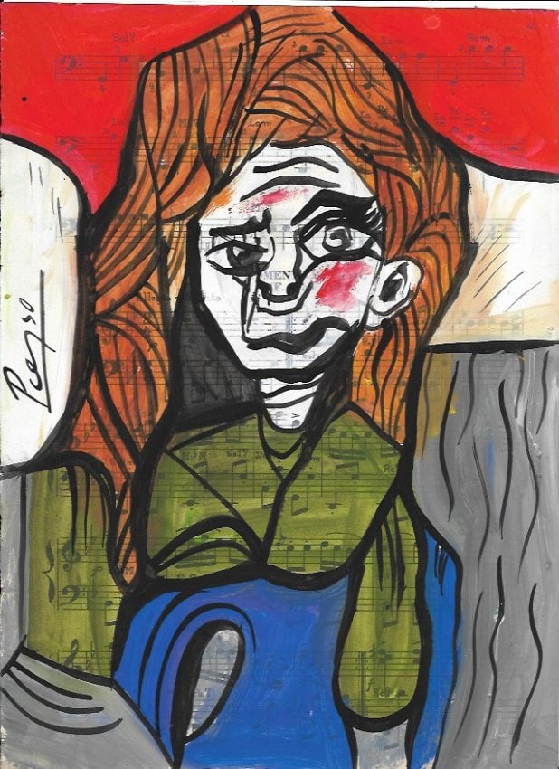 Georges Mathieu Modern art 20th century abstract painting on Canvas (After) Artist: Georges Mathieu Modern art 20th century abstract painting on Canvas (after Artist) Size: 18 by 15 inches. Good condition,needs stretching. No COA,no supporting papers,sold in the manner of Artist.See